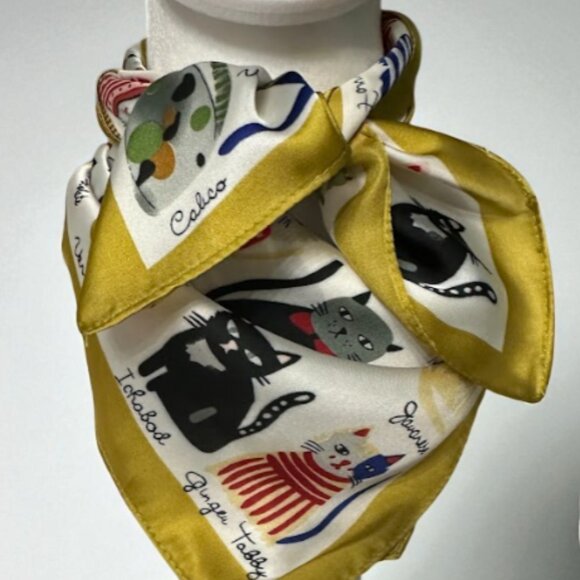 New Bandana Neckerchief Square Scarf in Retro Luxury Style - Picture 2 of 5